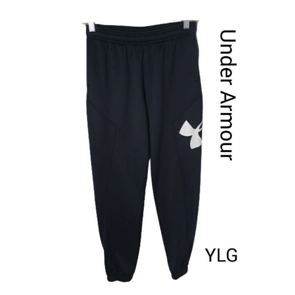 Under Armour Boy's LG Storm Fleece Sweatpant ColdGear Loose Fit Black Pants NWOT - Picture 1 of 6